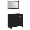 Conjunto De Muebles De Baño Madera Contrachapada Negro Vidaxl