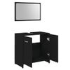 Conjunto De Muebles De Baño Madera Contrachapada Negro Vidaxl