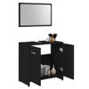 Conjunto De Muebles De Baño Madera Contrachapada Negro Vidaxl