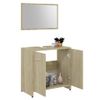 Conjunto De Muebles De Baño Contrachapada Color Roble Sonoma Vidaxl