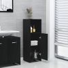 Armario De Baño Madera Contrachapada Negro 30x30x95 Cm Vidaxl