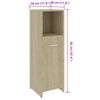 Armario De Baño Madera Contrachapada Color Roble 30x30x95 Cm Vidaxl