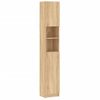 Armario Baño Madera Contrachapada Color Roble 32x25,5x190 Cm Vidaxl