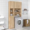 Armario Baño Madera Contrachapada Color Roble 32x25,5x190 Cm Vidaxl