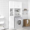 Armario Baño Madera Contrachapada Blanco Brillo 32x25,5x190 Cm Vidaxl