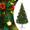 Árbol De Navidad Preiluminado Con Luces Y Bolas Verde 210 Cm Vidaxl