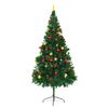 Árbol De Navidad Preiluminado Con Luces Y Bolas Verde 210 Cm Vidaxl