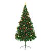 Árbol De Navidad Preiluminado Con Luces Y Bolas Verde 210 Cm Vidaxl