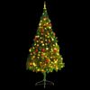 Árbol De Navidad Preiluminado Con Luces Y Bolas Verde 210 Cm Vidaxl