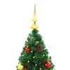 Árbol De Navidad Preiluminado Con Luces Y Bolas Verde 210 Cm Vidaxl