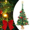 Árbol De Navidad Preiluminado Con Luces Y Bolas Verde 64 Cm Vidaxl