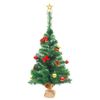 Árbol De Navidad Preiluminado Con Luces Y Bolas Verde 64 Cm Vidaxl