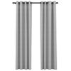 Cortinas Opacas Con Ojales Look De Lino 2 Pzas Gris 140x225 Cm Vidaxl