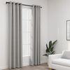 Cortinas Opacas Con Ojales Look De Lino 2 Pzas Gris 140x245 Cm Vidaxl