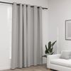 Cortina Opaca Con Ojales Look De Lino Gris 290x245 Cm Vidaxl