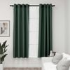 Cortinas Opacas Con Ojales Look De Lino 2 Pzas Verde 140x175 Cm Vidaxl