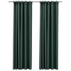 Cortinas Opacas Con Ganchos Look De Lino 2 Pzas Verde 140x245cm Vidaxl