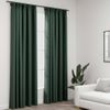 Cortinas Opacas Con Ganchos Look De Lino 2 Pzas Verde 140x245cm Vidaxl