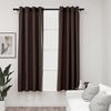 Cortinas Opacas Ojales Look De Lino 2 Pzas Gris Topo 140x175 Cm Vidaxl