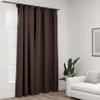 Cortina Opaca Con Ganchos Look De Lino Gris Taupe 290x245 Cm Vidaxl