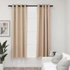 Cortinas Opacas Con Ojales Look De Lino 2 Pzas Beige 140x175 Cm Vidaxl