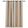 Cortina Opaca Con Ojales Look De Lino Beige 290x245 Cm Vidaxl