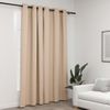 Cortina Opaca Con Ojales Look De Lino Beige 290x245 Cm Vidaxl