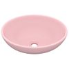 Lavabo De Lujo Ovalado Cerámica Rosa Mate 40x33 Cm Vidaxl