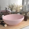 Lavabo De Lujo Ovalado Cerámica Rosa Mate 40x33 Cm Vidaxl