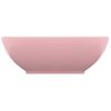 Lavabo De Lujo Ovalado Cerámica Rosa Mate 40x33 Cm Vidaxl