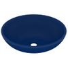 Lavabo De Lujo Ovalado Cerámica Azul Oscuro Mate 40x33 Cm Vidaxl