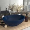 Lavabo De Lujo Ovalado Cerámica Azul Oscuro Mate 40x33 Cm Vidaxl