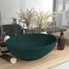 Lavabo De Lujo Ovalado Cerámica Verde Oscuro Mate 40x33 Cm Vidaxl