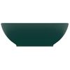 Lavabo De Lujo Ovalado Cerámica Verde Oscuro Mate 40x33 Cm Vidaxl