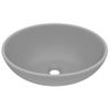 Lavabo De Lujo Ovalado Cerámica Gris Claro Mate 40x33 Cm Vidaxl