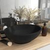 Lavabo De Lujo Ovalado Cerámica Negro Mate 40x33 Cm Vidaxl