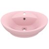 Lavabo Lujoso Con Rebosadero Cerámica Rosa Mate 58,5x39 Cm Vidaxl