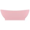 Lavabo Lujoso Con Rebosadero Cerámica Rosa Mate 58,5x39 Cm Vidaxl