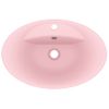 Lavabo Lujoso Con Rebosadero Cerámica Rosa Mate 58,5x39 Cm Vidaxl