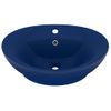 Lavabo Lujoso Con Rebosadero Cerámica Azul Oscuro 58,5x39cm Vidaxl