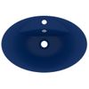 Lavabo Lujoso Con Rebosadero Cerámica Azul Oscuro 58,5x39cm Vidaxl