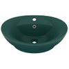 Lavabo Lujo Con Rebosadero Cerámica Verde Oscuro 58,5x39 Cm