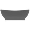 Lavabo Lujoso Con Rebosadero Cerámica Gris Oscuro 58,5x39 Cm