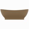 Lavabo Lujoso Con Rebosadero Cerámica Crema Mate 58,5x39 Cm Vidaxl