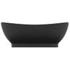 Lavabo Lujoso Con Rebosadero Cerámica Negro Mate 58,5x39 Cm Vidaxl