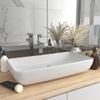 Lavabo De Lujo De Cerámica Rectangular Blanco Mate 71x38 Cm Vidaxl