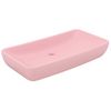 Lavabo De Lujo Rectangular De Cerámica Rosa Mate 71x38 Cm