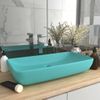 Lavabo  Rectangular De Lujo Cerámica Verde Claro Mate 71x38 Cm Vidaxl