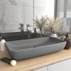 Lavabo De Lujo De Cerámica Rectangular Gris Claro Mate 71x38 Cm Vidaxl