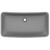 Lavabo De Lujo De Cerámica Rectangular Gris Oscuro Mate 71x38cm Vidaxl